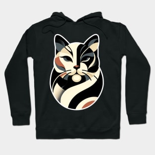 Abstract Elegance: Geometric Cat Portrait Hoodie